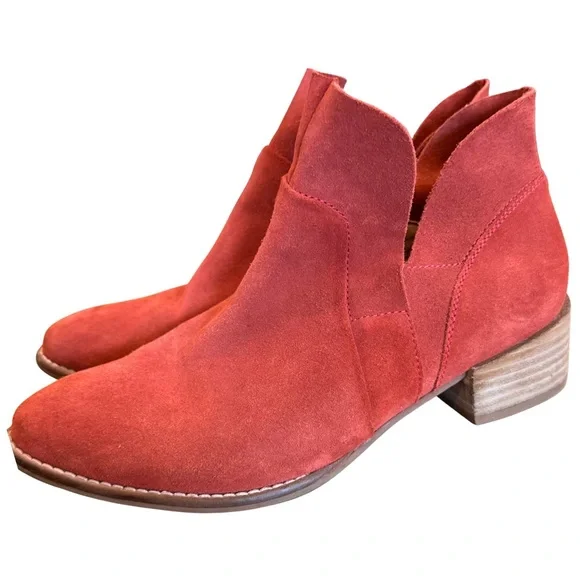 Seychelles Coral Suede Ankle Booties Size 7 Like New Women’s Zip Closure Boots - Picture 4 of 6